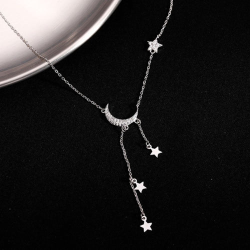 .925 STERLING SILVER STAR MOON NECKLACE Necklace