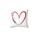 LOVE HEART PILLOW - RED HEART OUTLINE WITH "LOVE" SCRIPT ACCENT Home Decor