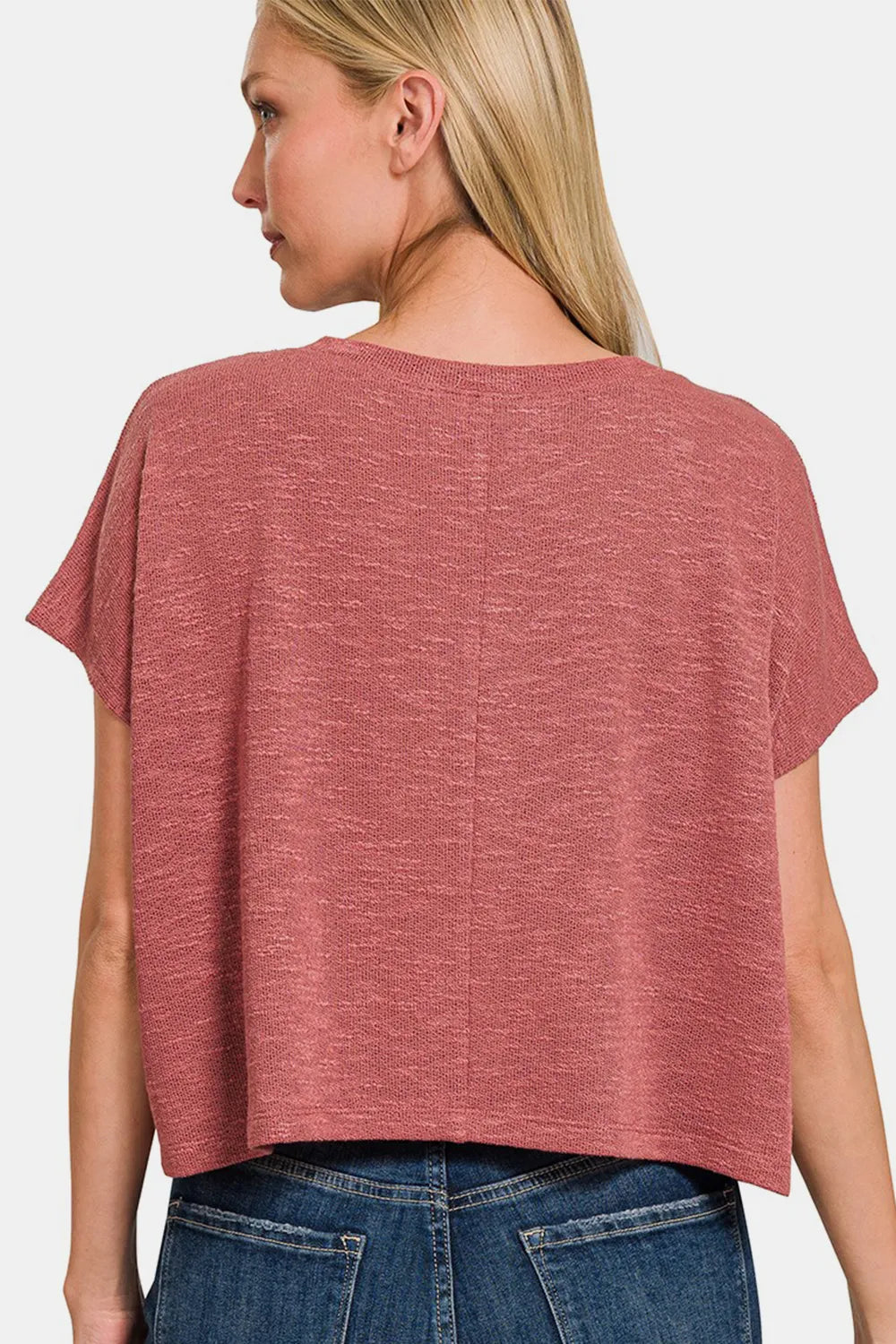 Zenana V-Neck Short Sleeve Crop T-Shirt Clothing