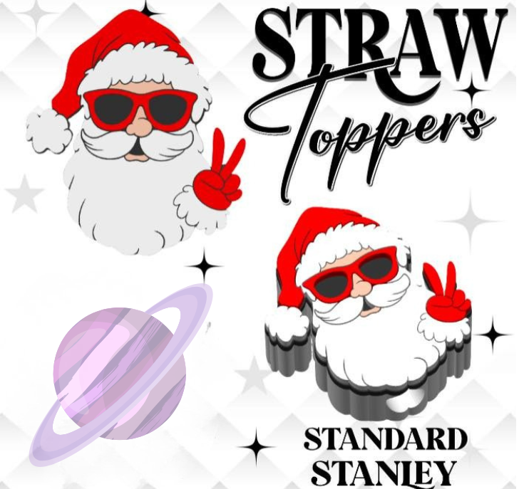 PEACE SANTA- 3D PRINTED STRAW CHARM