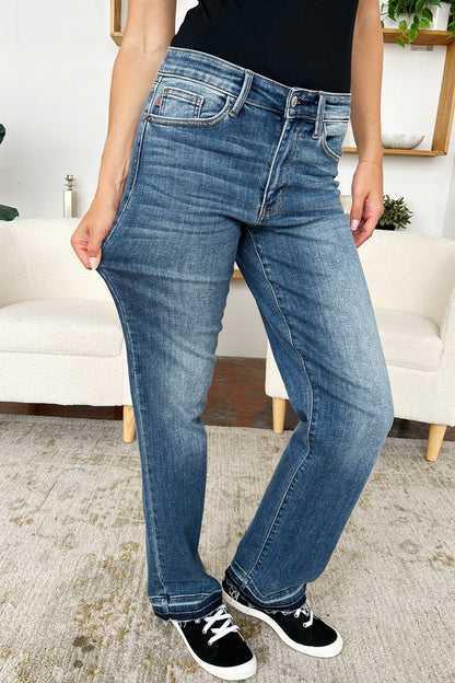 Judy Blue Mid Rise Release Hem Jeans