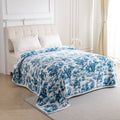 Blue Toile Cowboys Print King Size Super Soft Plush Blanket