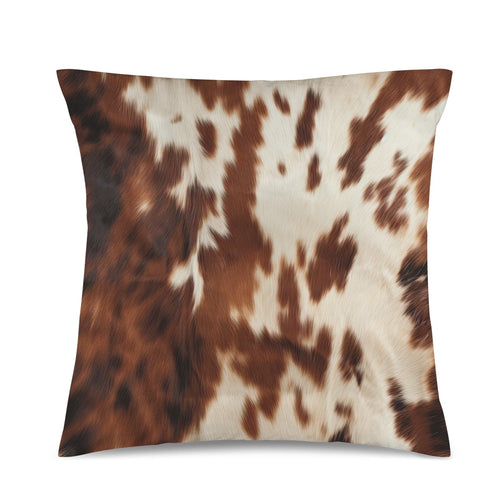 BROWN COW HIDE PRINT VELVET SOFT THROW PILLOW CASE - MADE IN THE USA! Pillow Cases