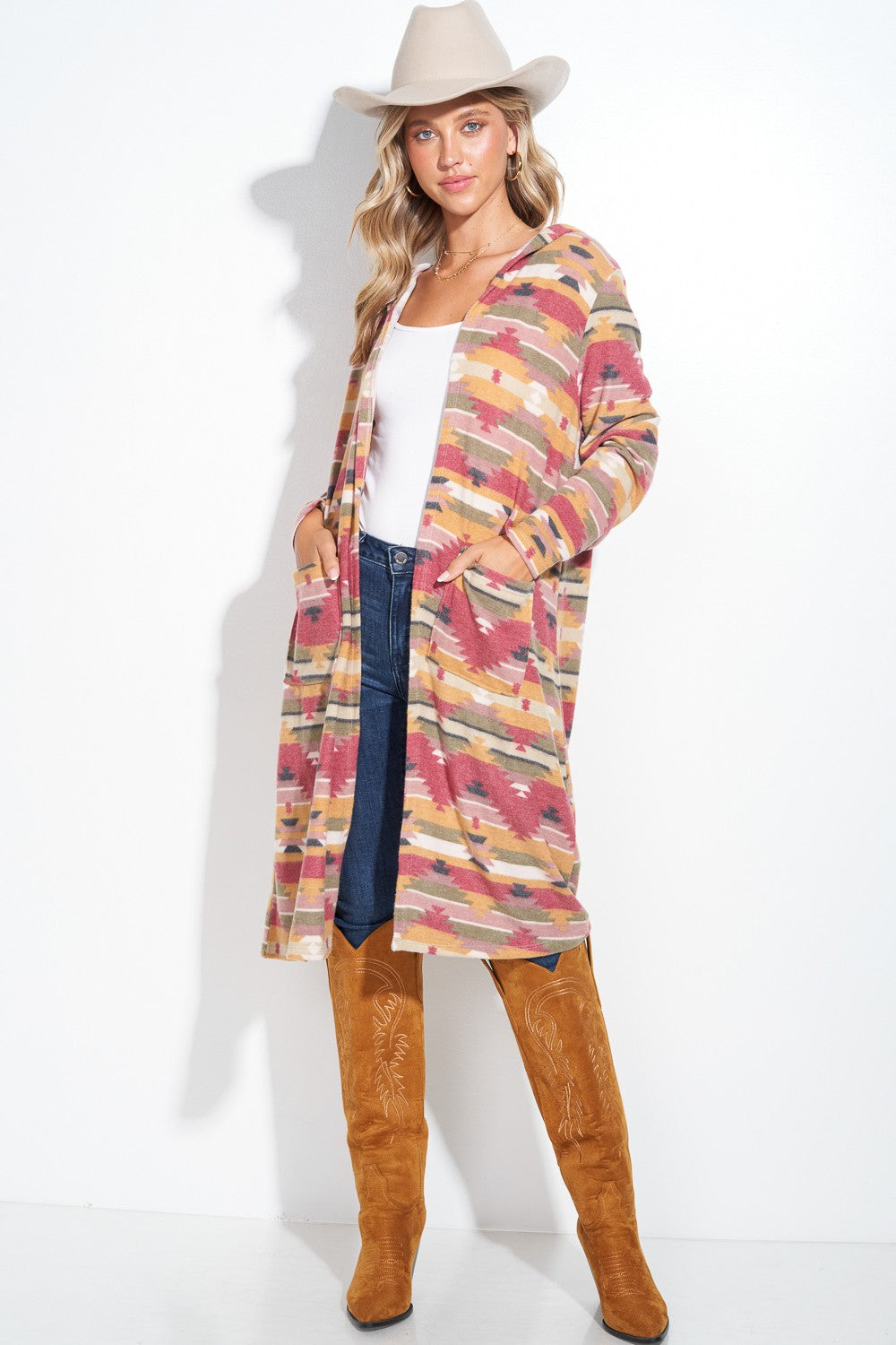 AZTEC HOODED CARDIGAN - MADE IN THE USA