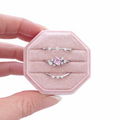 BLUSH BLOOM DAINTY 3-PIECE RING STACK - SILVER RING