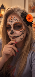 HALLOWEEN SKELETON HAND WITH FLORALS