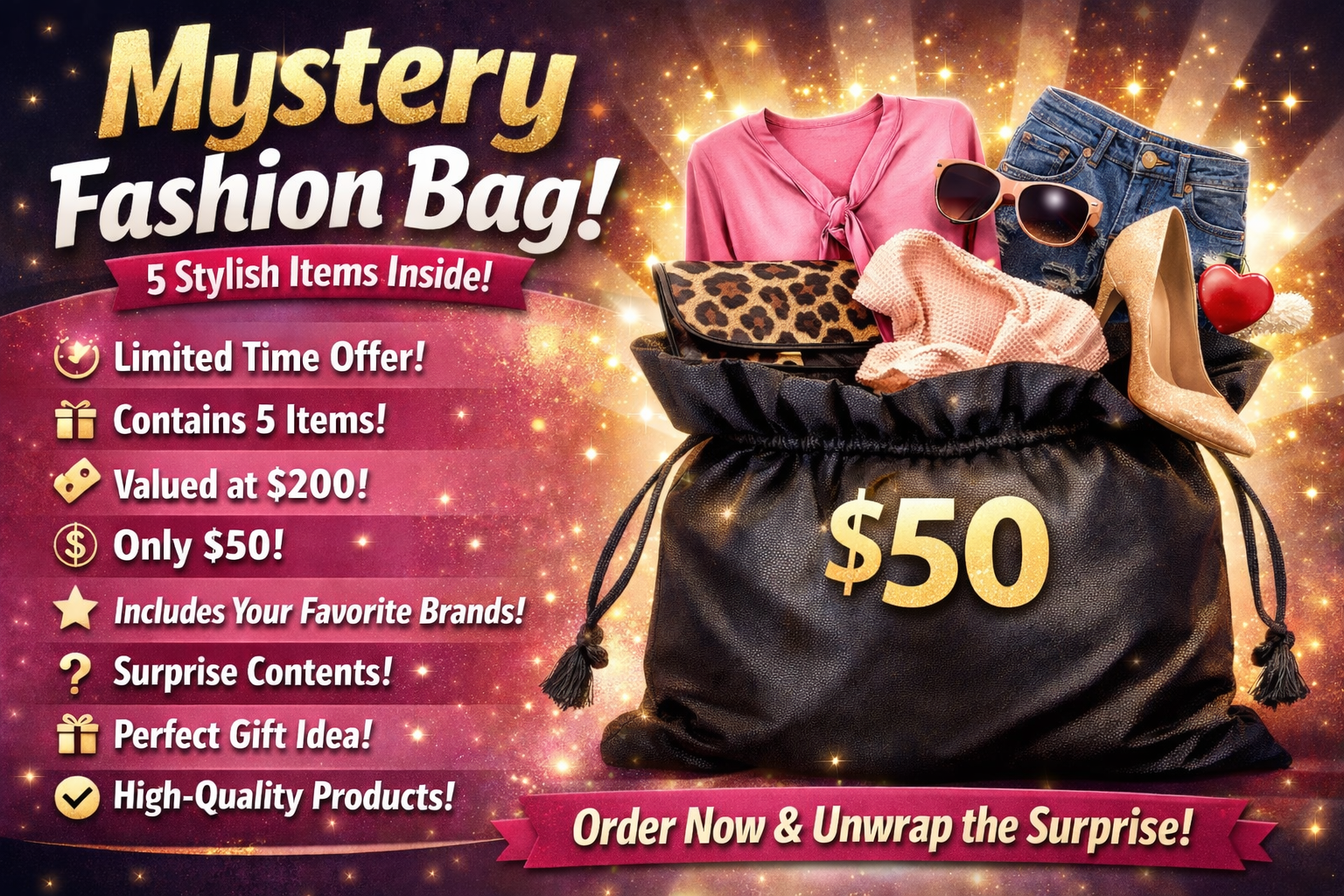 MYSTERY BOX FIRST COME, FIRST SERVED LIMITED SALE!!!! MYSTERY SALE