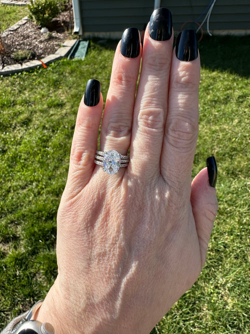 AVELINE OVAL LUXE 3-PIECE RING SET RING