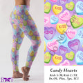Candy Hearts leggings, capris, full and capri length loungers and joggers