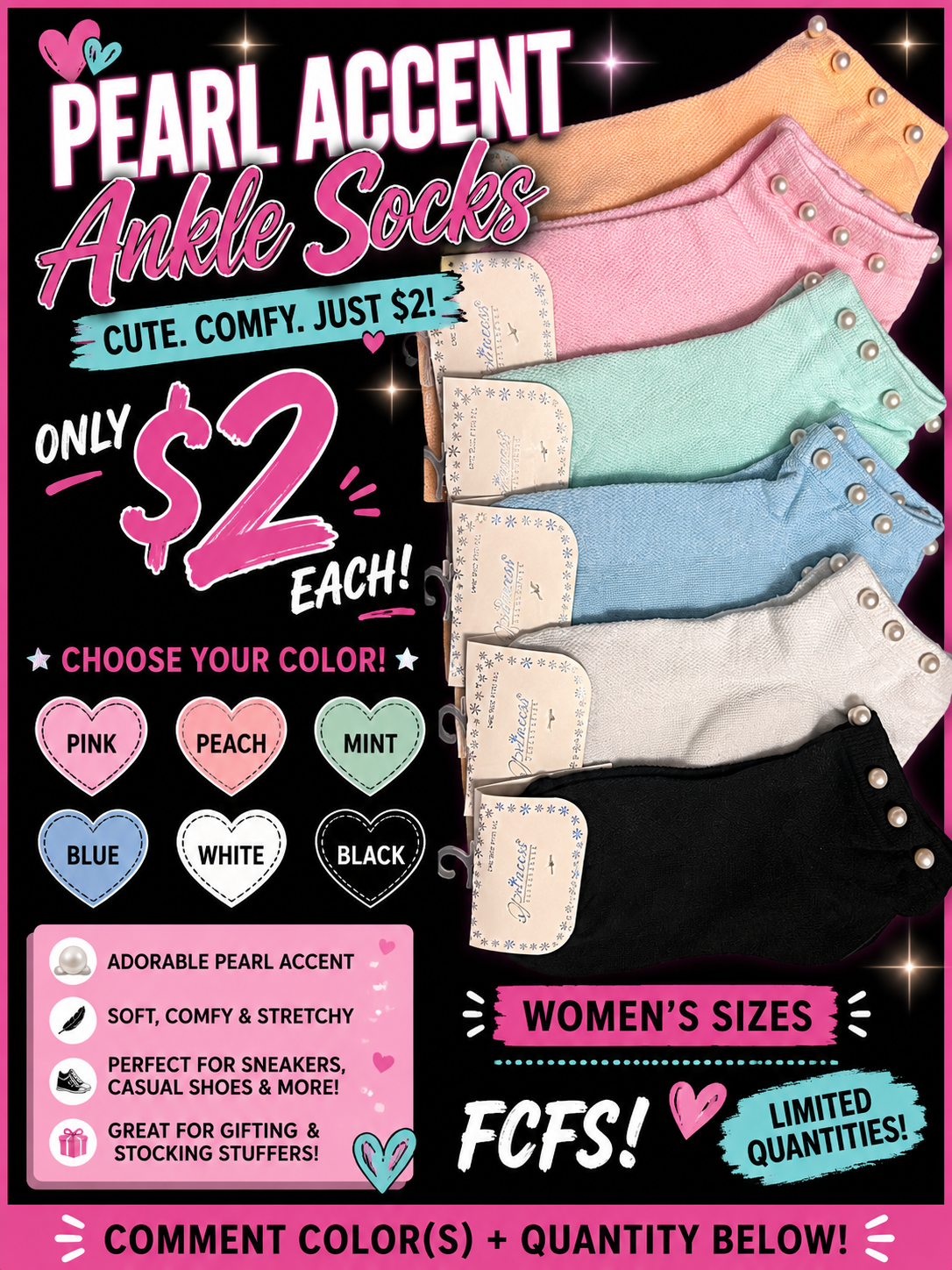PEARL ANKLE SOCKS - SOFT AND GREAT QUALITY