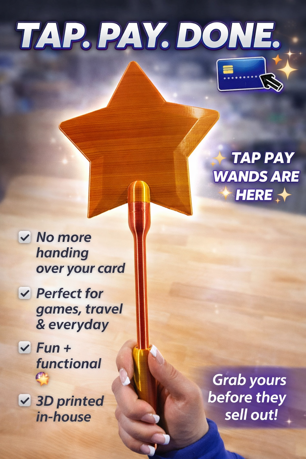 TAP PAY WAND FOR TAP ENABLED CREDIT AND DEBIT CARDS- 3D PRINTED IN HOUSE Service