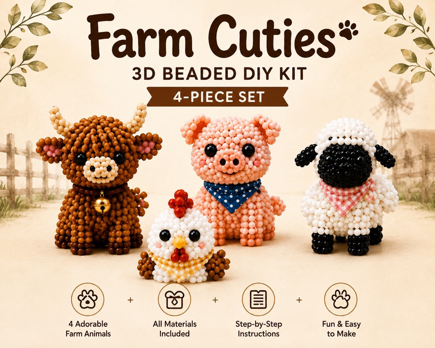 3D BEADED DO IT YOURSELF CRAFT KITS - FOR ALL AGES