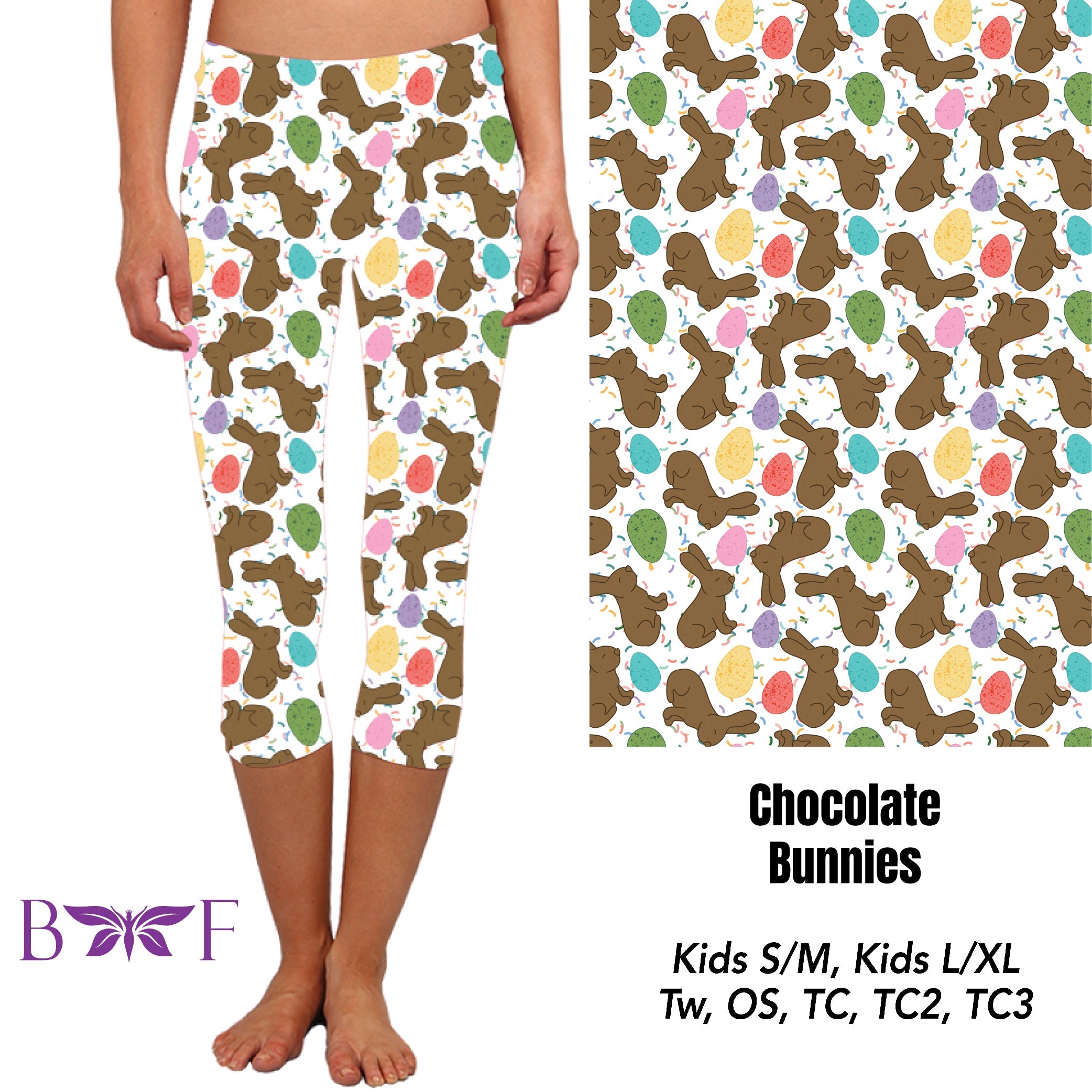 Chocolate Bunny skorts and kids leggings with pockets