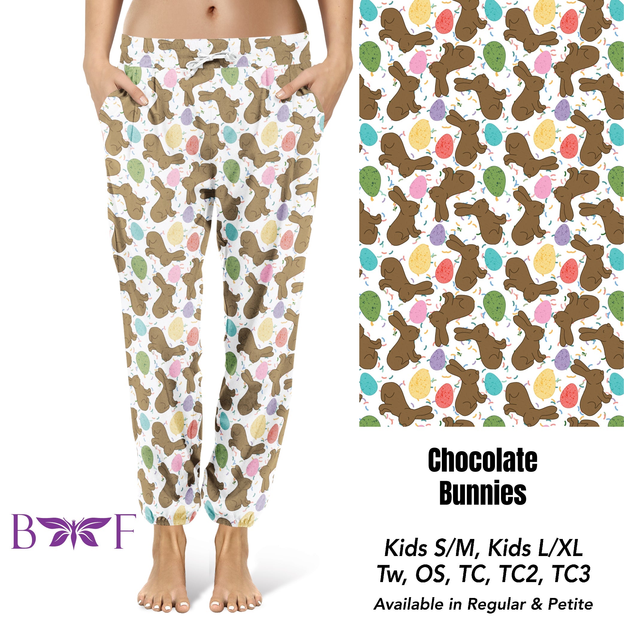Chocolate Bunny skorts and kids leggings with pockets