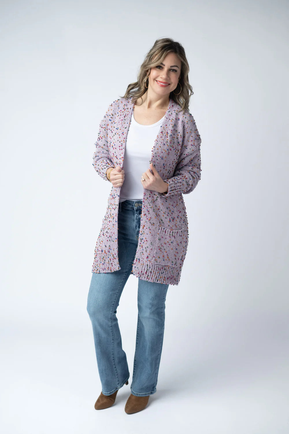 LILAC CARLY CONFETTI DOT CARDIGAN Cardigan