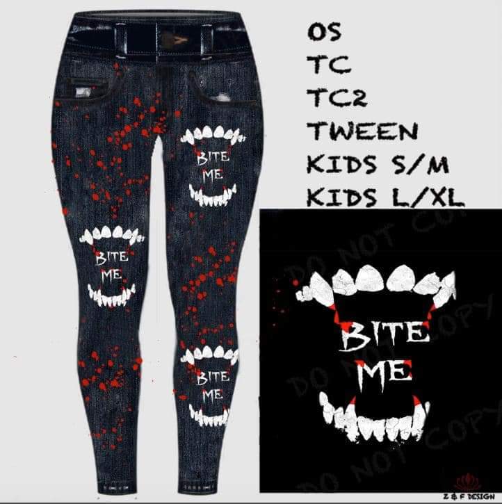 Bite me leggings with pockets