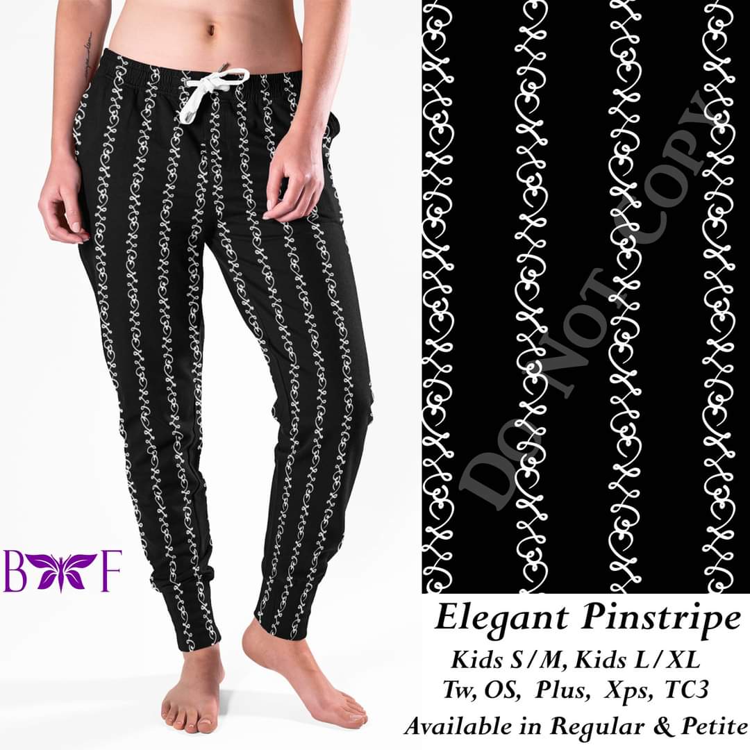 Elegant Pinstripe capris, loungers, joggers, and skorts