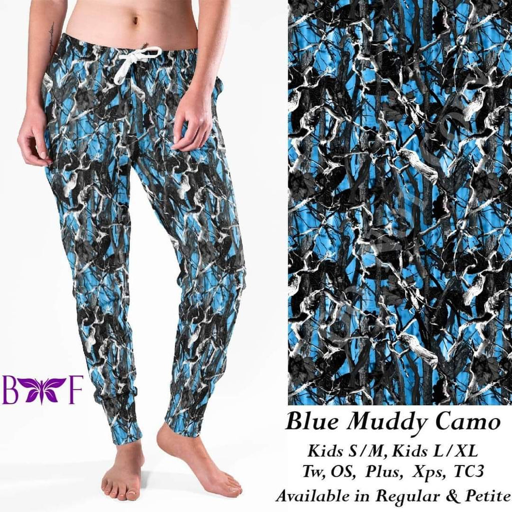 Blue Muddy Camo leggings