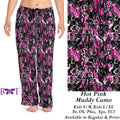 Hot Pink Muddy Camo TC lounge pants