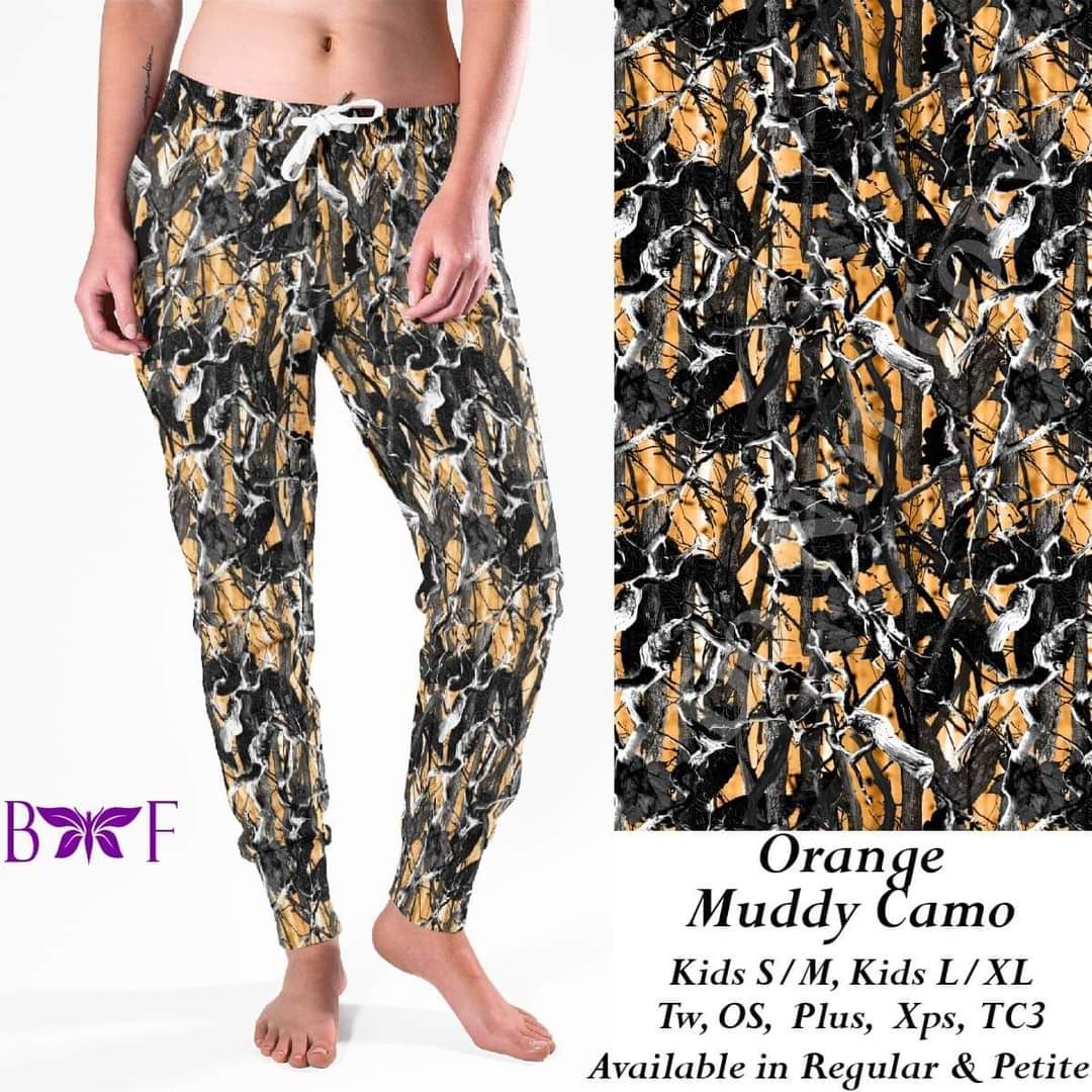 Orange Muddy Camo jogger