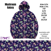 Load image into Gallery viewer, Mushroom galaxy zip up hoodie without sherpa fleece lining
