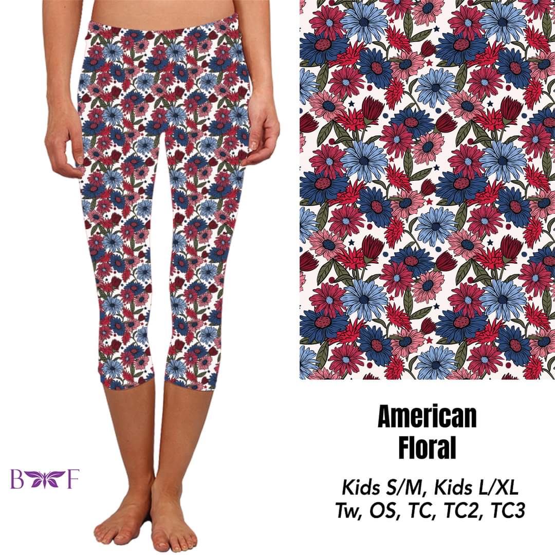 American Floral skorts,Capris and Shorts with pockets