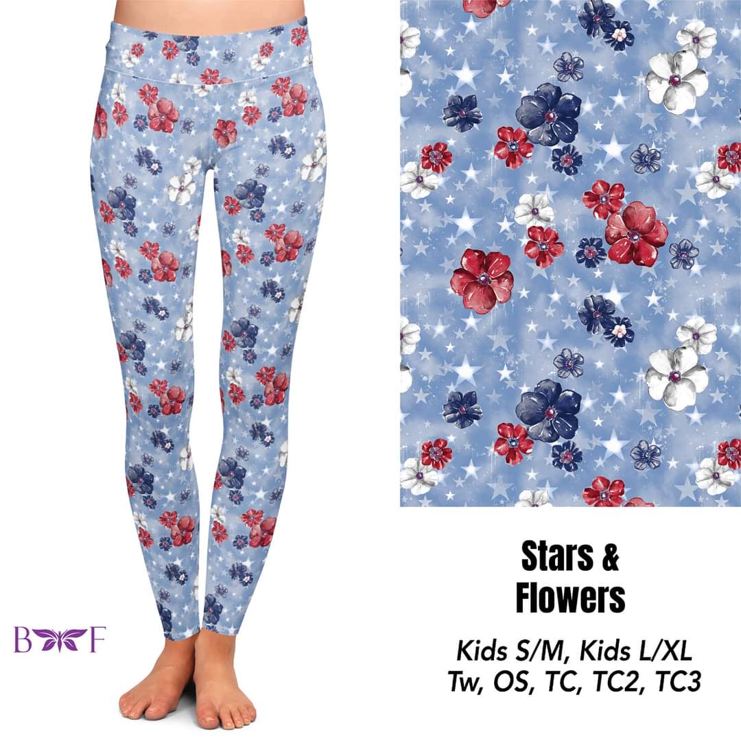 Stars and Flowers Capris and skorts with pockets