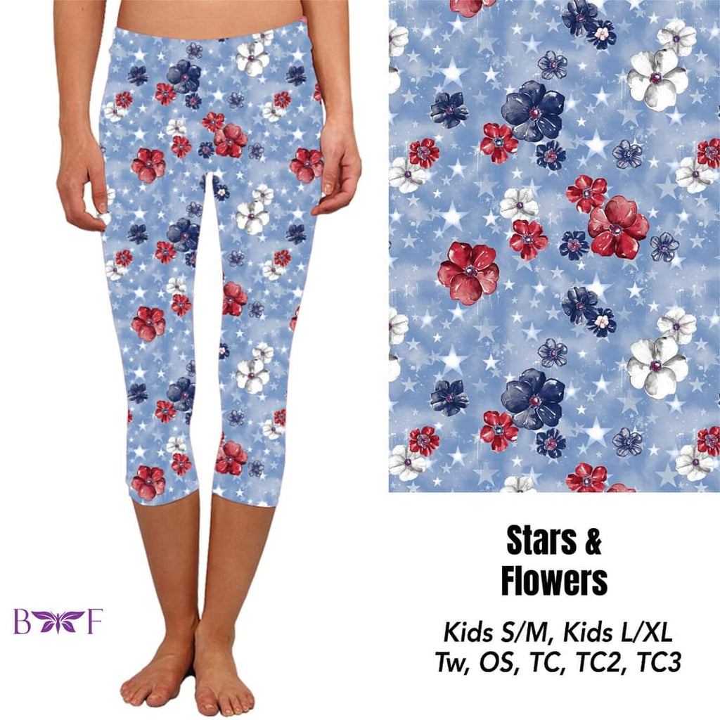 Stars and Flowers Capris and skorts with pockets
