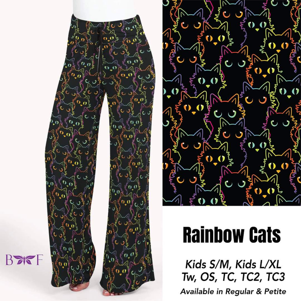 Rainbow Cats capris, skorts, and biker shorts with pockets