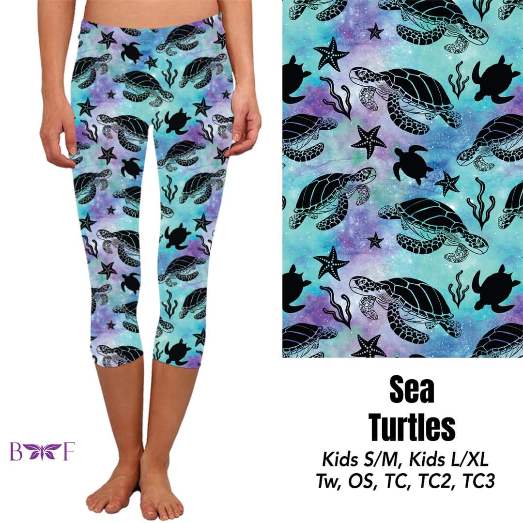 Sea Turtles ,Capris and Biker Shorts