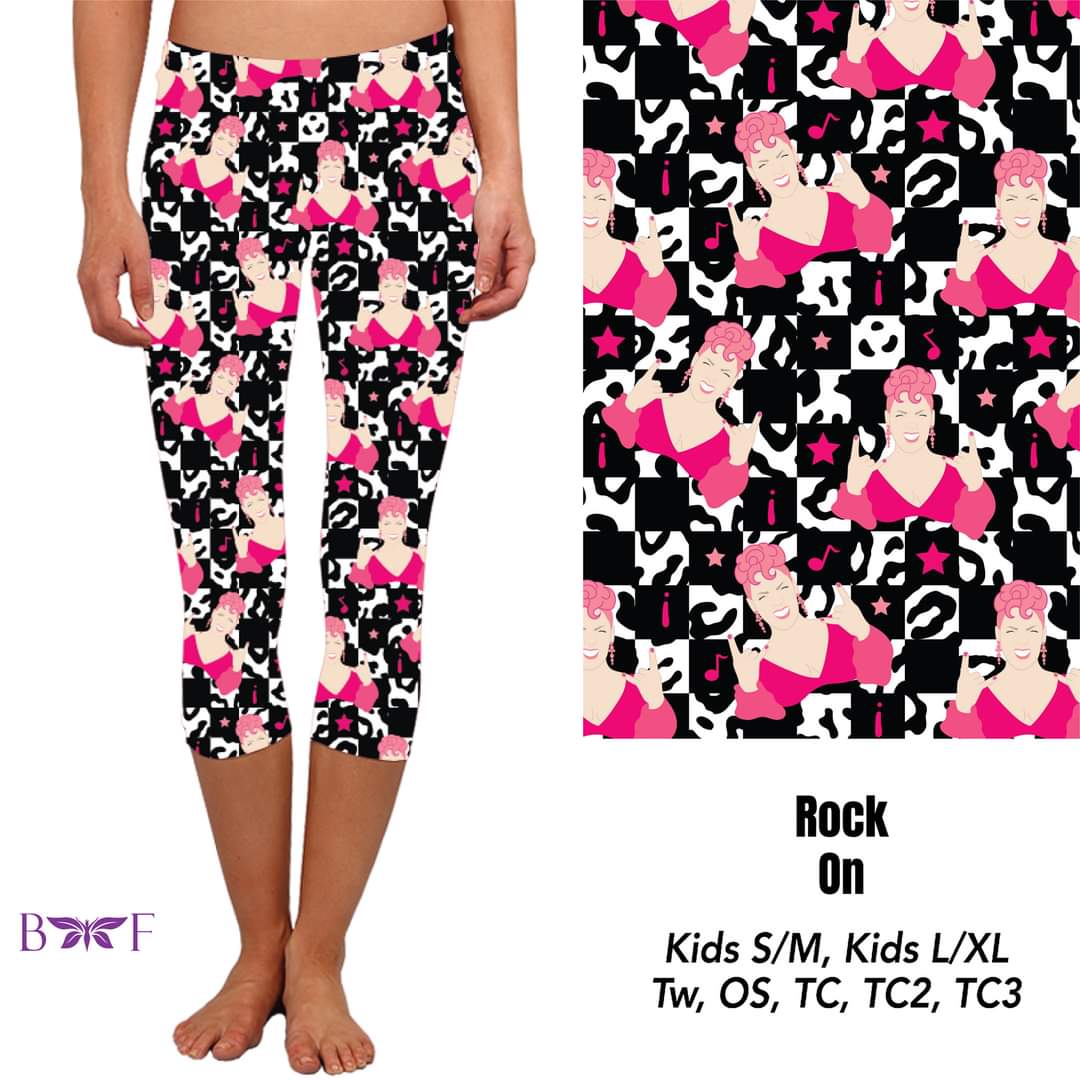 Rock On leggings, capris, skorts, and biker shorts