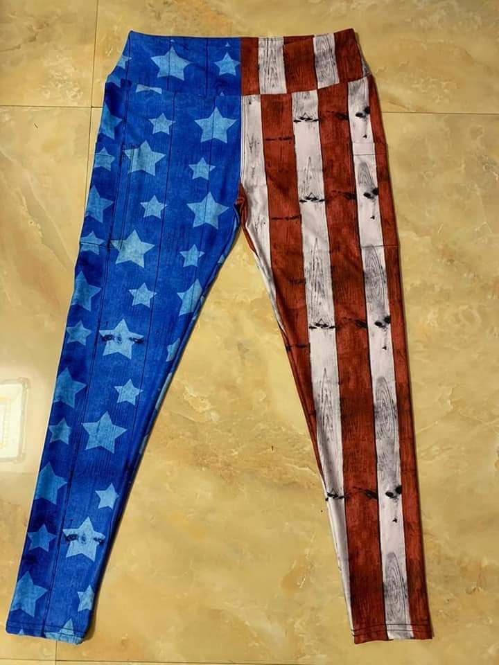 STARS AND STRIPES LEGGINGS WITH POCKETS