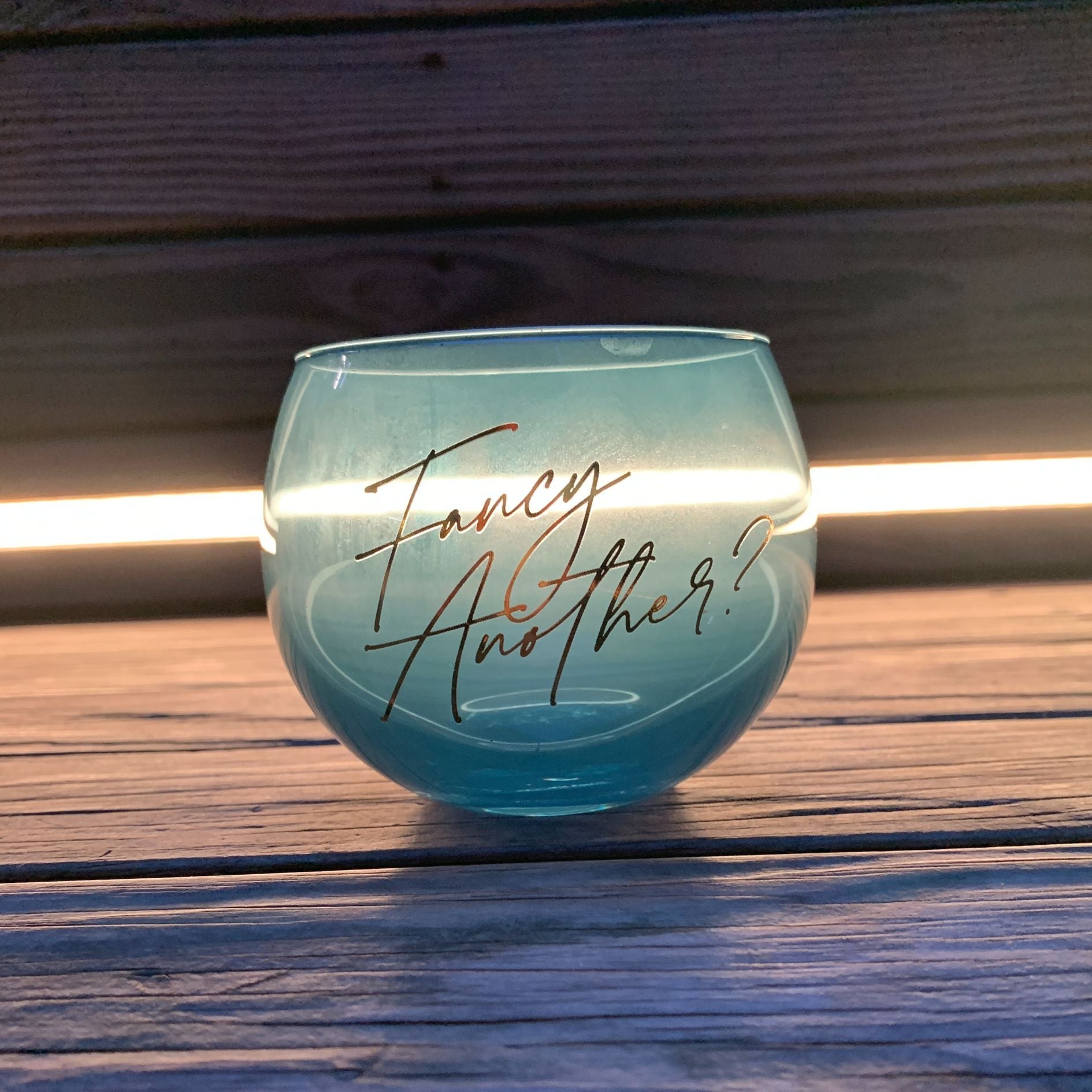 Fancy Another Roly Poly Blue Tinted Glass  | 13 oz.