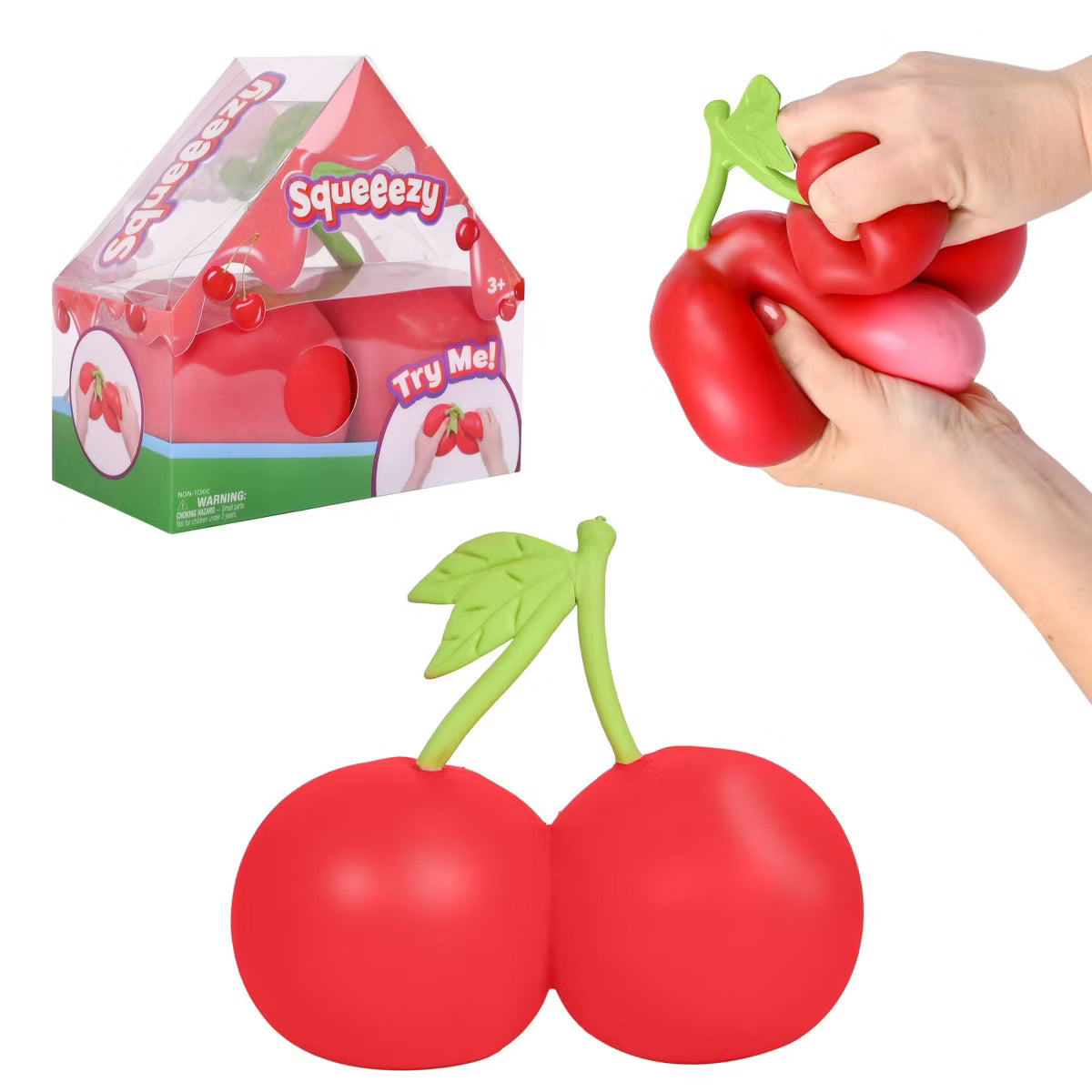 JUMBO SQUEEZY, SQUISHY CHERRIES | POKE THEM, PULL THEM, STRETCH THEM! sensory toy