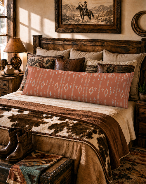 BROWN AZTEC BODY PILLOW COVER - MADE IN THE USA! Pillow Case