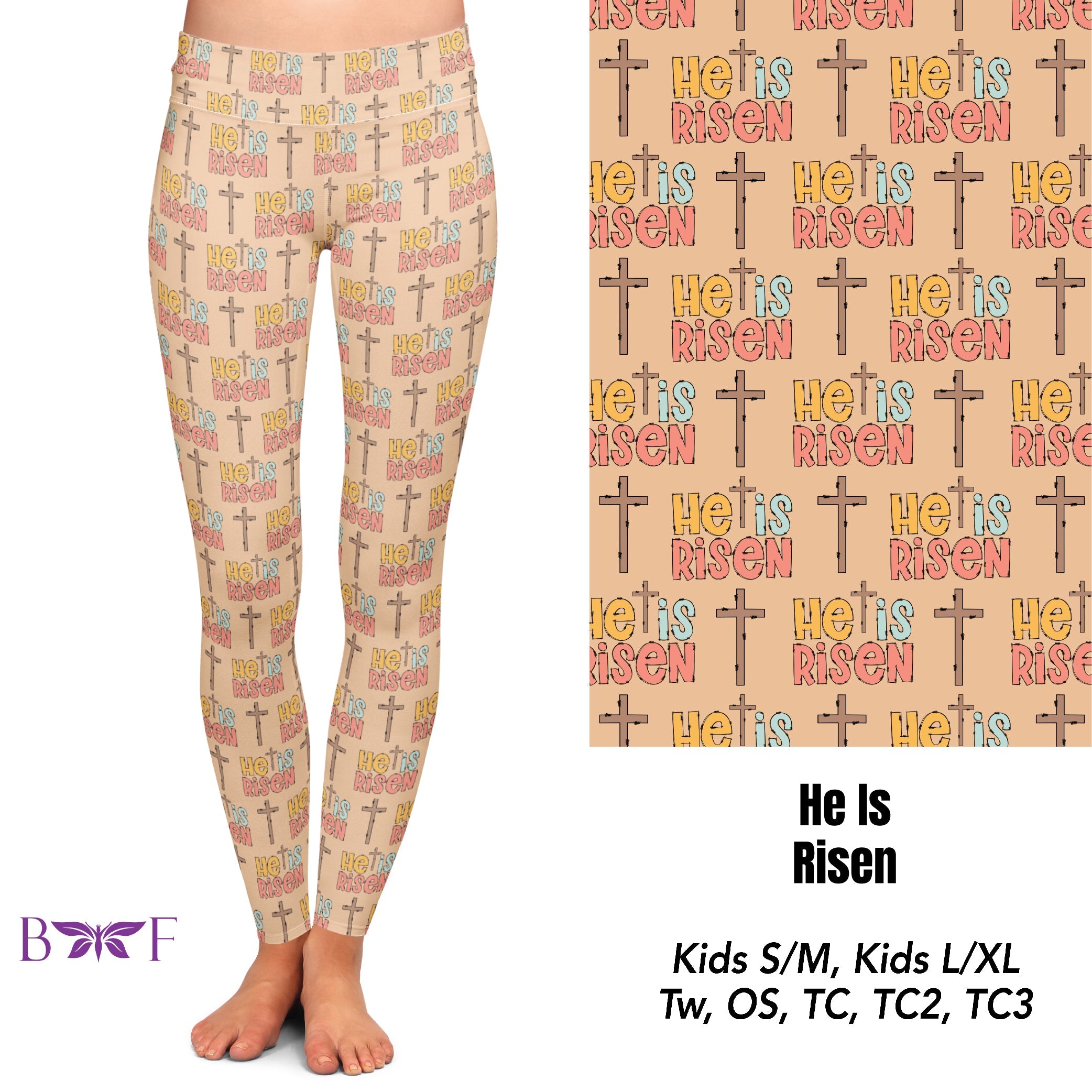 He is Risen leggings with pockets
