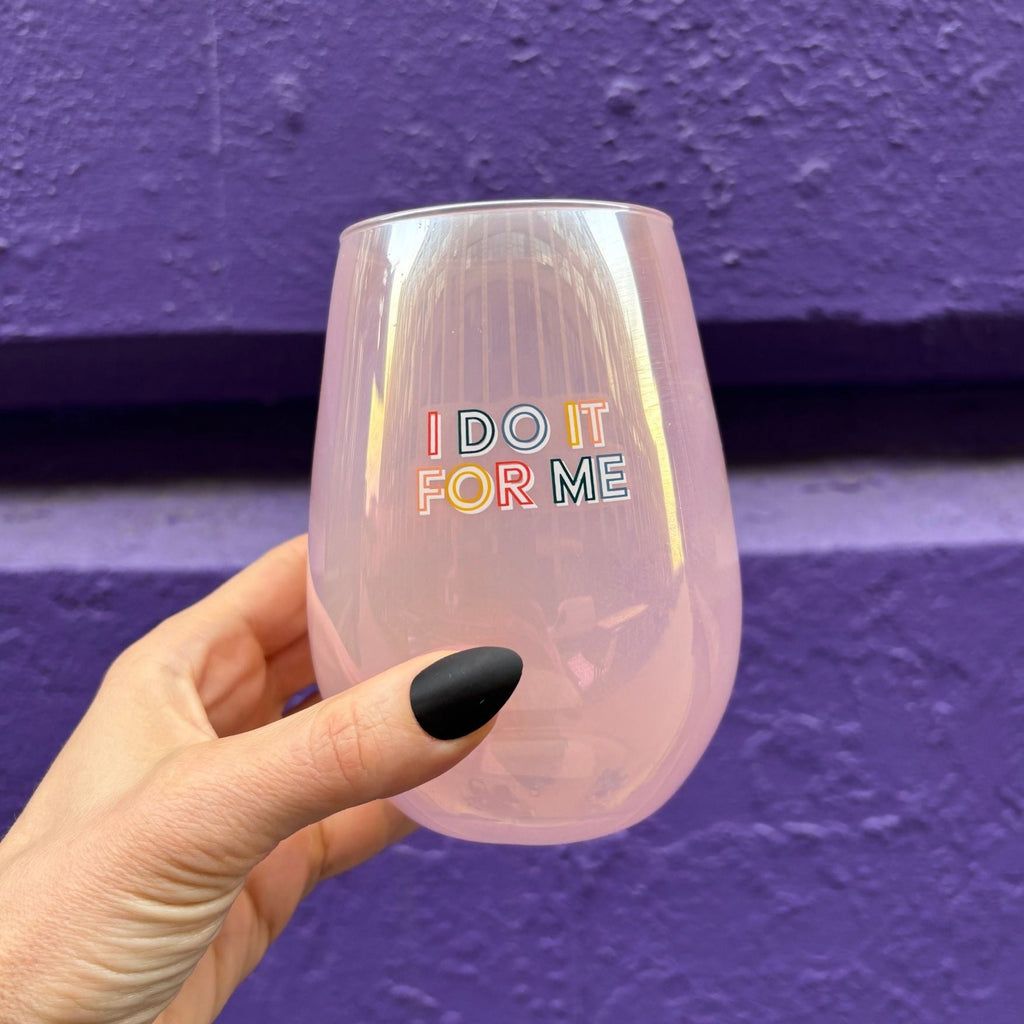 I Do It For Me Stemless Wine Glass in Purple | 20 Oz.