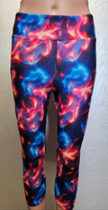 Neon Fire capris with pockets