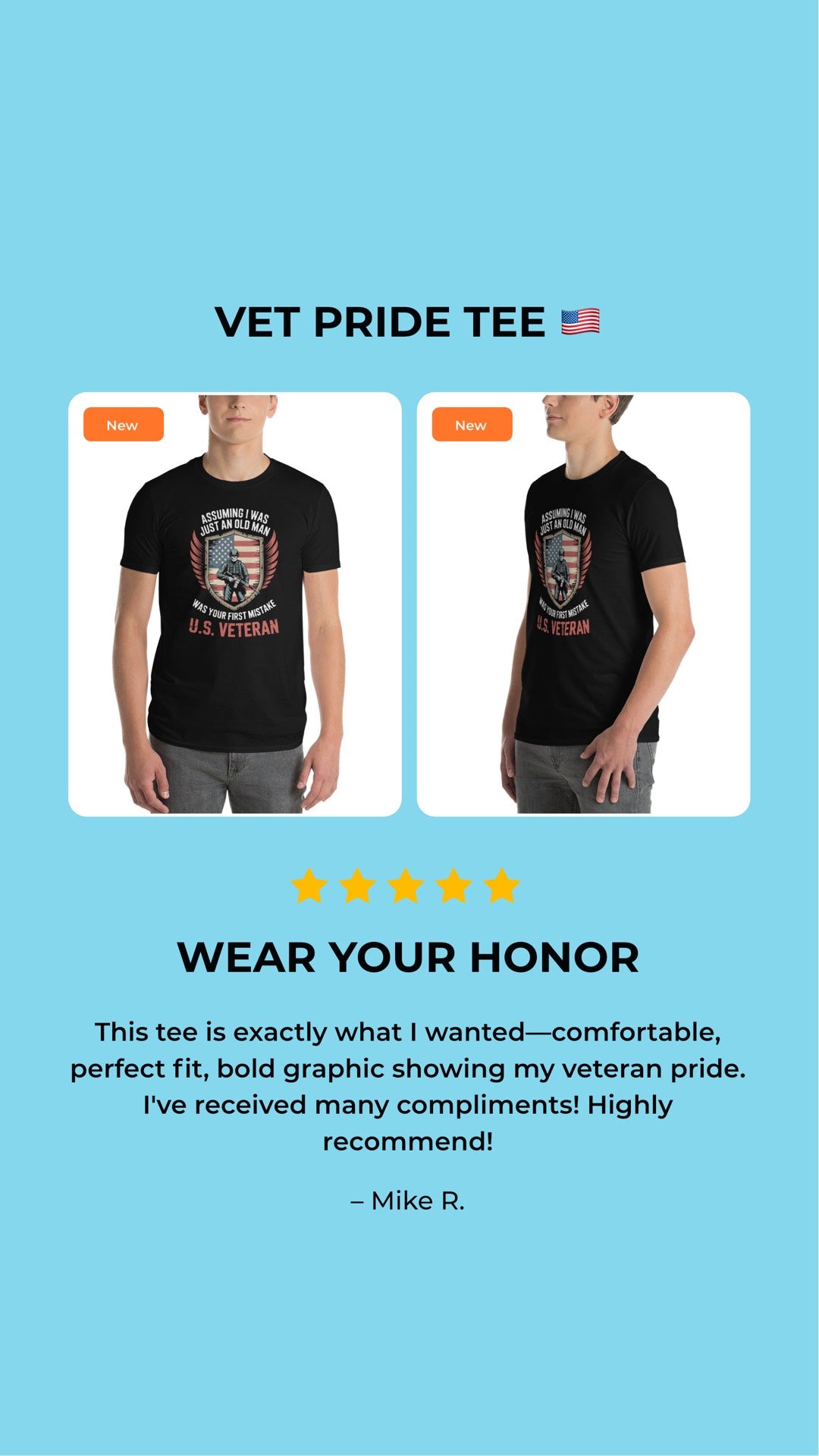 U.S. VETERAN CUSTOM GRAPHIC TEE