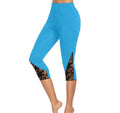 AQUA CAPRIS WITH POCKETS AND LACE DETAIL