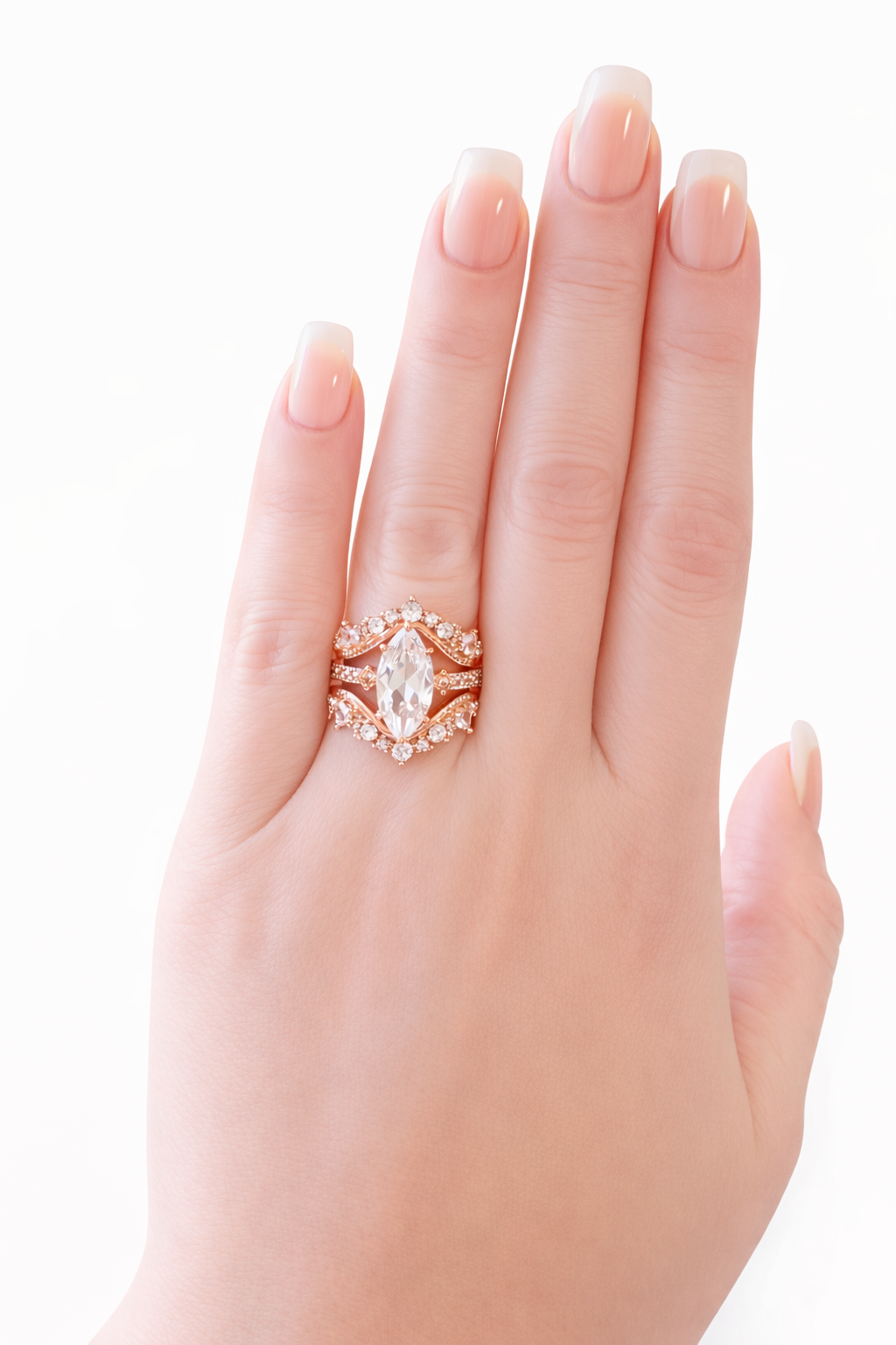 REBECCA 3-PIECE CHAMPAGNE GOLD RING SET RING