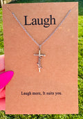 WATERPROOF LAUGH CROSS NECKLACE
