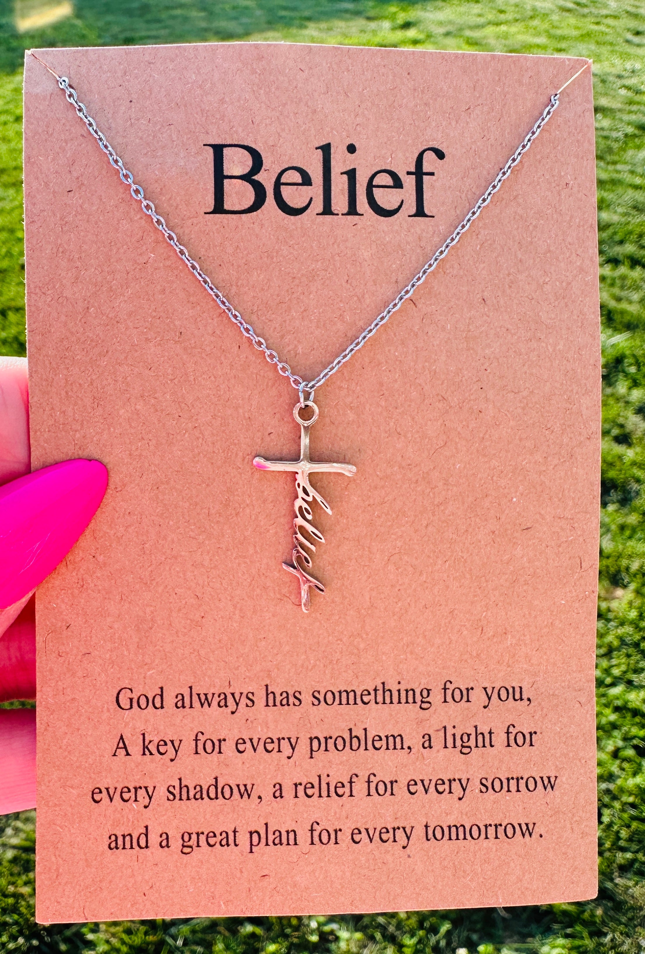 WATERPROOF BELIEF CROSS NECKLACE