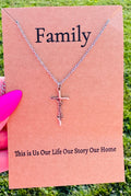 WATERPROOF FAMILY CROSS NECKLACE