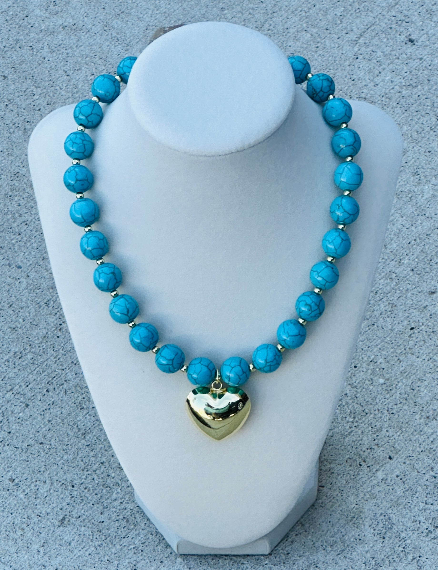 TURQUOISE TIDE HEART NECKLACE