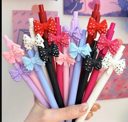BOW PENS AND REFILL - ASSORTED COLORS PENS