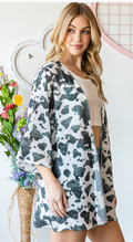 COW PRINT 3/4 SLEEVE CARDIGAN Cardigan