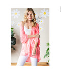 CORAL 3/4 SLEEVE BURNOUT CARDIGAN Cardigan