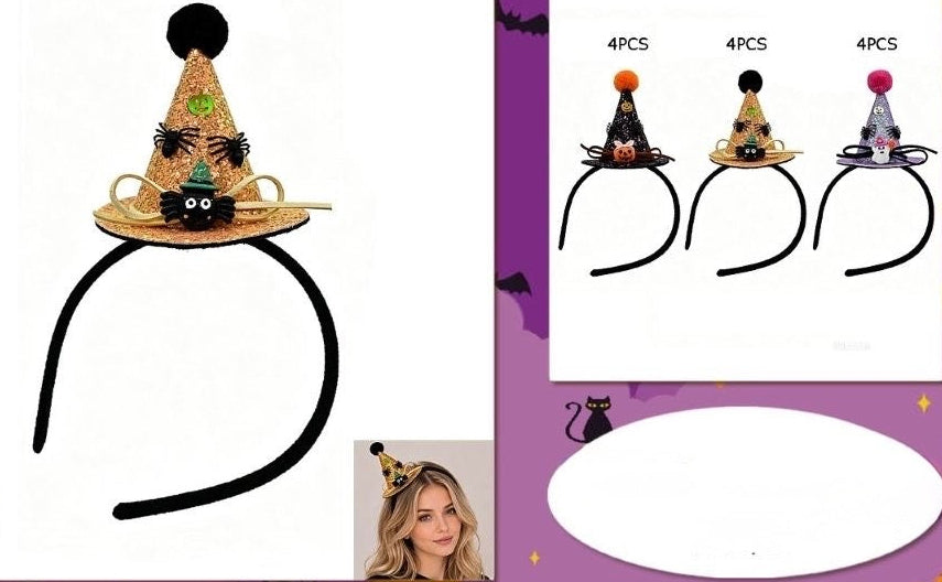 HALLOWEEN HATS HEAD BAND - 3 TO CHOOSE FROM!