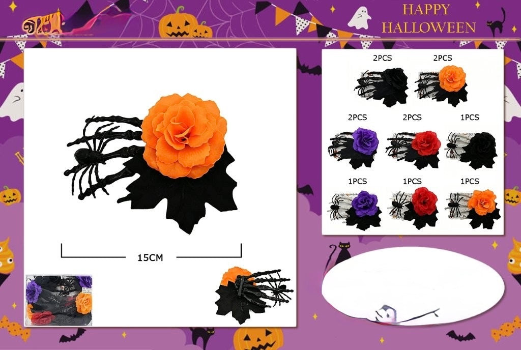 HALLOWEEN SKELETON HAND WITH FLORALS